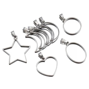 Pendentif en acier inoxydable à cadre creux, formes variées, grande taille, pour la fabrication de colliers, accessoires de bijoux DIY - Product Image 3
