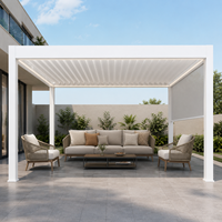 Pergola OEM avec toit à lames motorisées, télécommande, protection UV, en aluminium, étanche, installation facile, pour jardin chinois