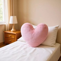 Hesen Herzförmiges Plüschkissen zur Dekoration Kleines Rosa Sofa- & Bett-Deko-Geschenk 25x35cm Waschbares Dekorationskissen