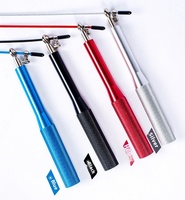 Corde à sauter rapide en alliage d'aluminium avec poignée en plastique, logo personnalisé, fil d'acier, roulement à billes, réglable, durable, haute qualité, pour la gym
