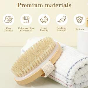Brosse corporelle ovale personnalisée avec logo, exfoliante, pour peaux sèches et humides, en bois et poils de sanglier, pour massage corporel et bain - Product Image 2