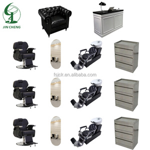 Jincheng Salonmeubilair Zwarte Stoel Salonspiegel Licht Zwarte <span class=keywords><strong>Trolley</strong></span> Schoonheidssalon Balie met LED - Product Image 2