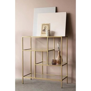 <span class=keywords><strong>VASAGLE</strong></span> Étagère de rangement en verre doré de 80 cm, support pour plantes, bibliothèque haute à 6 niveaux, bibliothèque autoportante pour la maison et le bureau - Product Image 2