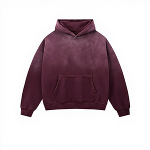 Sudadera con Capucha Extra Grande para Hombre, Color Sólido, con Bolsillo, Manga Larga, Informal, para Otoño, 100% Algodón, Tejido de Rizo Francés - Product Image 1