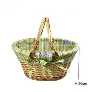 Wholesale Drink Food Storage <strong>Trug</strong> Colorful Multi-purpose Simple Style Oval Willow Rattan Wicker Gift Baskets 2 with Handles - Product Image 2