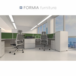 Conjunto Modular de Oficina Moderna, Muebles de Cubículo, Estaciones de Trabajo, Escritorio para 2 Personas con Separador - Product Image 3