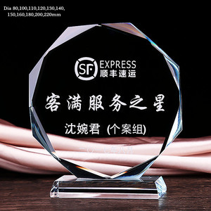 डी कस्टम लोगो यूव प्रिंटिंग ट्रॉफी कप क्रिस्टल ग्लास ट्रॉफी ऑक्टागन ग्लास पट्टिका - Product Image 2