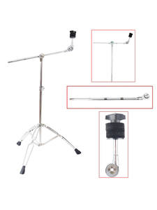 Support <span class=keywords><strong>de</strong></span> <span class=keywords><strong>cymbale</strong></span>, support demi-hauteur, tige inclinée, tige droite, double usage, pliable, en métal et mousse, accessoires <span class=keywords><strong>de</strong></span> batterie QB50 - Product Image 5