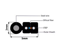 FTTH Outdoor Indoor Optical Fiber Drop Cable 1 2 4 Core G657A1 G657A2 Single Mode LSZH PE Sheath Fiber Optic Cable Black