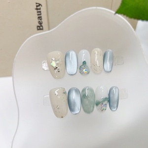<span class=keywords><strong>Uñas</strong></span> Postizas Acrílicas Pre-Encoladas de Color Prensado UV Hechas a Mano, Diseño Cuadrado de Moda, Cobertura Completa para Dedos, Gran Venta - Product Image 4