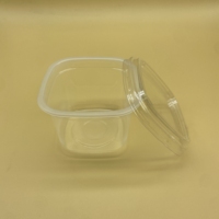 Sulide Nouvelles Tendances Carré En Plastique Pot De Yaourt En Plastique 500ml Transparent PP Tasses De Yaourt Grec avec Couvercles