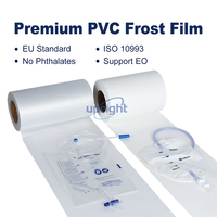 Rouleau de film en PVC souple de surface mate de qualité pharmaceutique 32PHR environnemental droit Personnaliser le rouleau de film de taille pour les sacs d'urine