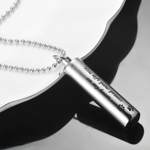 Kalung Liontin Abu untuk Hewan Peliharaan/Baja Tahan Karat Silinder Perhiasan Guci Kremasi Kenang-kenangan Kenangan - Product Image 6
