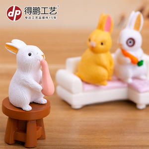 Muñecos de Conejitos en Miniatura de PVC de Depeng Crafts, 12 Estilos, Decoración de Pascua, Accesorios de Escritorio, Decoración Creativa para el Hogar - Product Image 2