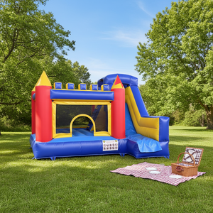 <span class=keywords><strong>Castillo</strong></span> Inflable de PVC para Exteriores de 4m*4m*2.5m con Tobogán, Casa Inflable con Tobogán para Niños, para Interiores y Exteriores - Product Image 4