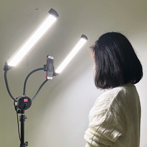 <span class=keywords><strong>FX</strong></span>-480II 48W 3200K-5500K Double Bras Beauté Remplir LED éclairage photographique pour le Flux En Direct/<span class=keywords><strong>Maquillage</strong></span>/Téléphone Vidéo Caméra/De Tatouage - Product Image 1