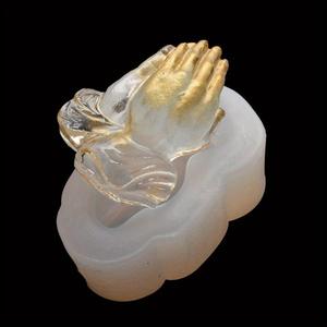 Stampo in Silicone TangChu per Candele Aromaterapiche a Forma di Mani di Buddha in Preghiera, Ornamento in Gesso Fai-da-Te, Stampo per Resina Epossidica - Product Image 2