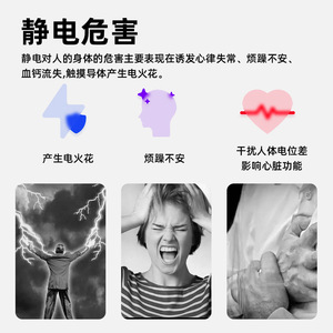 Bracelet antistatique 90156 en silicone noir, éliminateur de charge statique universel, support de poignet - Product Image 5