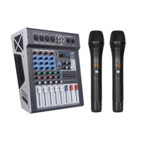 Console de mixage audio professionnelle 4 canaux 2x250W avec 99 effets DSP, contrôleur DJ actif / cartes son de mixage audio