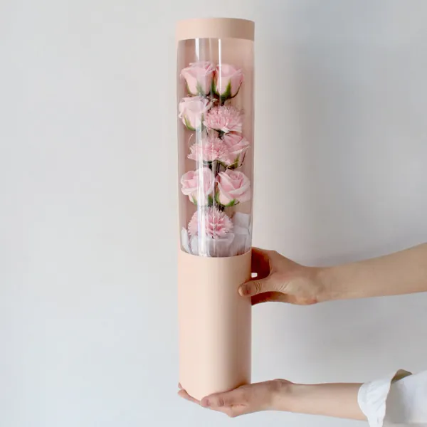 Ramo de flores artificiales de gran venta 2024 en caja de regalo Flor de rosas de jabón de cuatro colores en caja de regalo para regalo del Día de San Valentín