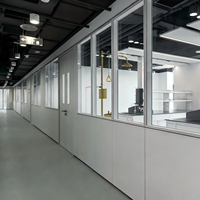 Cloison de bureau modulaire moderne en verre avec verre dépoli insonorisé et écologique pour bureau à domicile et école