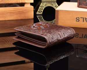 Nouveaux portefeuilles en cuir de crocodile véritable de luxe pour hommes RFID bloquant les porte-cartes Type de fermeture ouverte Alligator de courte longueur - Product Image 5