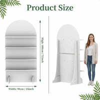 Étagère d'exposition en forme d'arche pour cadeaux de mariage, en bois blanc, 4 niveaux, support de rangement, présentoir à cupcakes et desserts, pour fêtes, anniversaires et événements