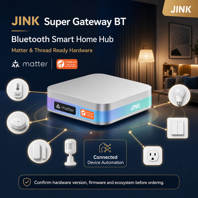 JINK Matter over Thread Smart Home Gateway Multi-Platform Hub for App and Voice Control