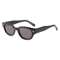 Lunettes de soleil de mode unisexes de haute qualité, avec verres polarisés UV400 en acétate ovale, logo personnalisé, monture transparente solide, pour l'extérieur