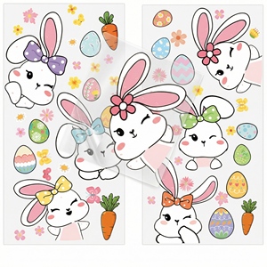 <span class=keywords><strong>Adesivi</strong></span> in PVC a Forma di Coniglietto Pasquale e Uovo, Decorazioni <span class=keywords><strong>per</strong></span> Feste di Compleanno e Pittura Decorativa - Product Image 1