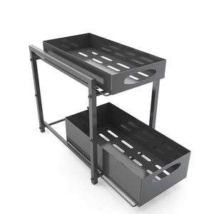 <b>Kitchen</b> Racks - <b>Pull</b> <b>Out</b> Under Sink Organizer, Sliding <b>Basket</b> with Multi-Layer Storage for Cabinet & Sink Area - Product Image 5