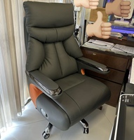 Chaise de bureau exécutive ergonomique en cuir véritable, design moderne, réglable électriquement, pour bureau à domicile, avec fonction massage.