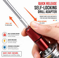 Adaptateur pour meuleuse d'angle M10, convertisseur de filetage à queue hexagonale, mandrin de perceuse à verrouillage automatique, accessoire d'extension réglable