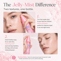 Sérum Brume Gelée de Collagène Rose PDRN OEM 100ml, Brume Visage Hydratante 2-en-1 à l'Eau de Rose pour Préparation Maquillage & Réparation de la Barrière Cutanée