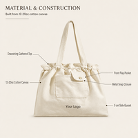 Sac fourre-tout en toile blanc sur mesure avec logo, extra large, avec longue poignée et fermeture éclair, pour exposition, publicité, OEM, usine