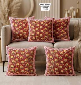 Fundas de cojín de algodón 100% puro, impresas a mano con calidad de exportación, reutilizables, decoración étnica para el hogar, disponibles en grandes cantidades. - Product Image 6