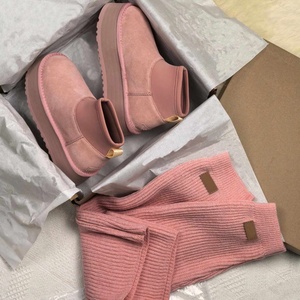 2026 Uggs Designer Snow <b>Boots</b> Comfortable and Warm Long <b>Socks</b> and Cotton <b>Boots</b> Fashion Trend Sneakers Pink Chunky Shoes Woman - Product Image 4