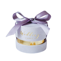 Nouvelle boîte à cadeaux et à bonbons ronde en tissu velours, simple et élégante, personnalisable