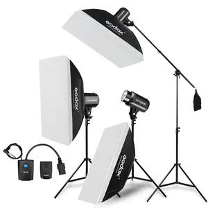 Godox E300 3pcs 300Ws功率5600K色温摄影闪光灯照明套件