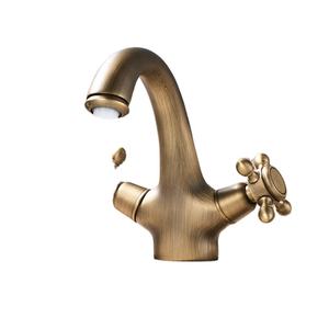 Usine Haute Qualité Antique <span class=keywords><strong>Double</strong></span> Poignée Robinet Salle De Bains Lavabo <span class=keywords><strong>Mitigeur</strong></span> avec Céramique Vanne Core Monture Monotrou - Product Image 2