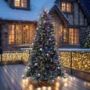 Árbol de Navidad Artificial Preiluminado e Ignífugo, Venta al Por Mayor de Fábrica, Fabricación de Alta Calidad, Uso en Exteriores, Personalizable - Product Image 1