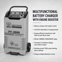 Chargeur de batterie automobile professionnel 12V 24V, charge de plusieurs batteries pour camions lourds et véhicules avec fonction de démarrage d'urgence