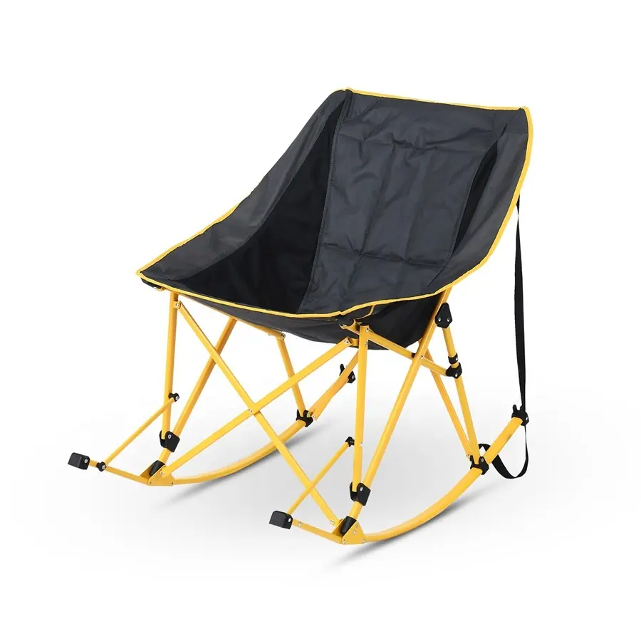 New Design Luxury Comfortable Swing Beach Chair Padded Rocking Camping Folding Chair With Armrest