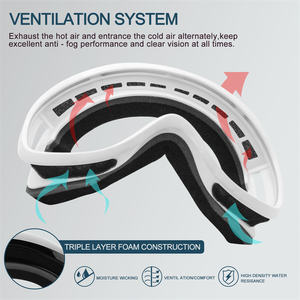 แว่นตาสกีป้องกันรังสียูวี 400 แว่นตาสโนว์บอร์ด เลนส์โพลาไรซ์แบบกระจกเงา ผลิตตามแบบ OEM แว่นตาสำหรับกีฬาหิมะ แว่นตาสกีเพื่อความปลอดภัย รับทำโลโก้ตามสั่ง - Product Image 4
