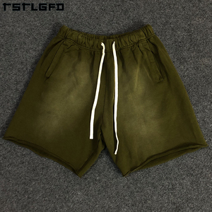 Vintage Distressed Sustainable Fabric Custom Acid Washed Terry French Terry <b>Shorts</b> <b>Men</b> Quick Dry Fitness Sweats <b>Shorts</b> - Product Image 3