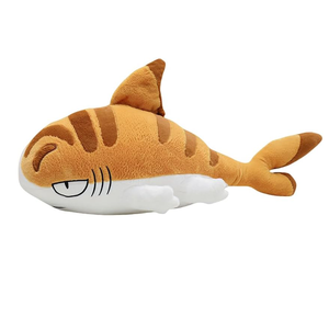 Peluche Gigante a Forma di Squalo Cartone Animato con Occhi Divertenti, Antistress, Cuscino Confortevole, Decorazione per Letto e Divano, 27 Pollici, in Pile Arancione - Product Image 1