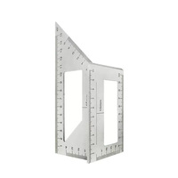 Équerre de charpentier en alliage d'aluminium, multifonctionnelle, à 90 degrés, règle d'angle droit combinée, à 45 degrés, pour le travail du bois, avec ligne épaissie