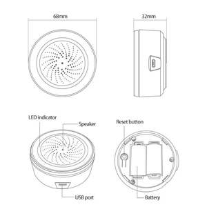 2025 Golden Security Zigbee Wifi Alarma de sirena de luz y sonido interior con cargador USB Tuya o Control de aplicación Smart Life - Product Image 5