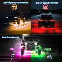6 Projecteurs LED Multicolores pour Camions, Mode Musique, Clignotants, Étanche IP67, Contrôle Double Zone via APP/Télécommande pour VTT UTV