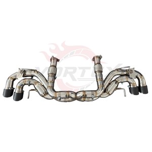 ท่อไอเสียสแตนเลส Vortex สำหรับ Chevrolet Corvette C8 ใช้ร่วมกับวาล์ว OEM ได้ ท่อคู่รูปตัว X ปลายท่อสีดำแบบ Quad Catback - Product Image 1